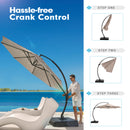 LAUSAINT HOME 11FT Deluxe Patio Umbrella with Base Included,Outdoor Large Hanging Cantilever Curvy Umbrella with 360° Rotation for Pool,Garden,Deck,Lawn (11FT-CHAMPAGNE) - Atlantic Fine Furniture Inc