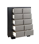 Nicola - Chest - Silver PU & Black Finish - Atlantic Fine Furniture Inc