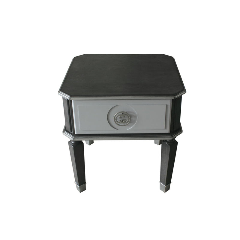 House - Beatrice End Table - Charcoal & Light Gray Finish