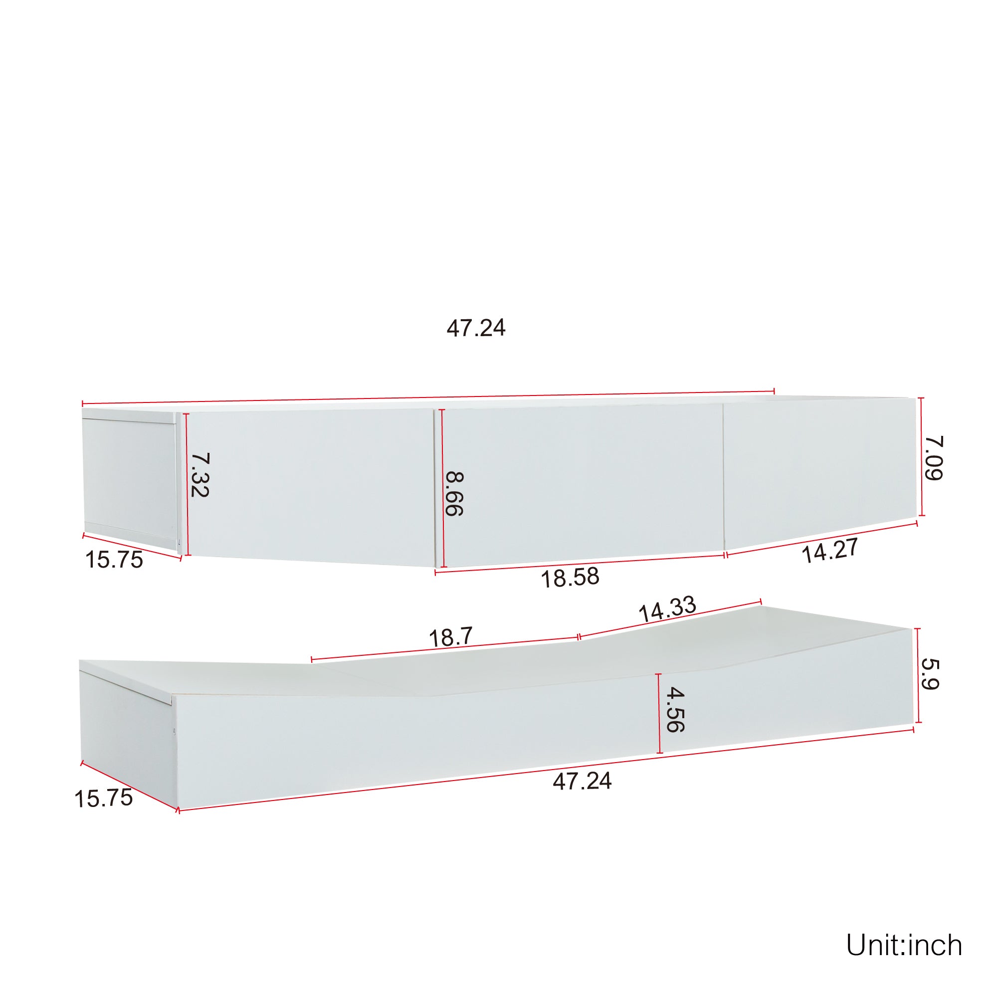 LED TV Stand for 55 inch TV, Modern Entertainment Center with LED Lights, TV & Media Furniture Console for Under TV Living Game Room Bedroom,White - Atlantic Fine Furniture Inc