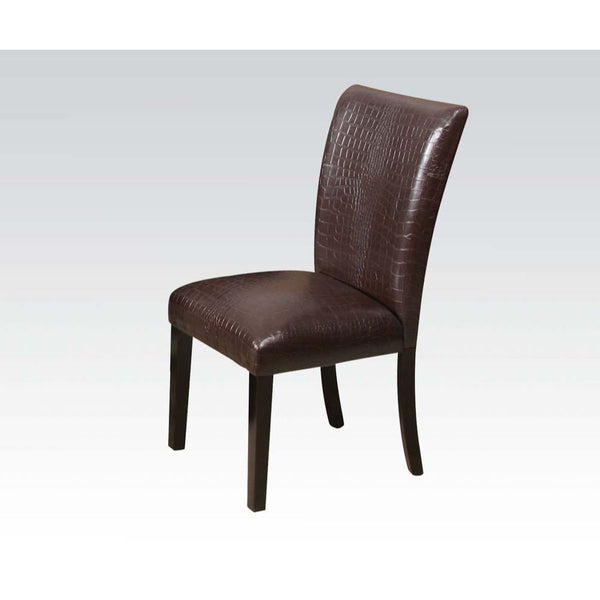 Fraser - Side Chair (Set of 2) - Dark Brown Crocodile PU, Espresso - Atlantic Fine Furniture Inc