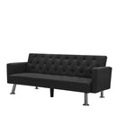 Modern Convertible Folding Futon Sofa Bed ,  Black Fabric Sleeper Sofa Couch for Compact Living Space. - Atlantic Fine Furniture Inc
