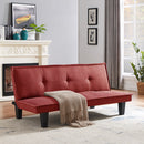 Modern Fabric Futon Sofa Bed , Convertible Folding Futon Sofa Bed Sleeper for Home Living Room .（RED ） - Atlantic Fine Furniture Inc