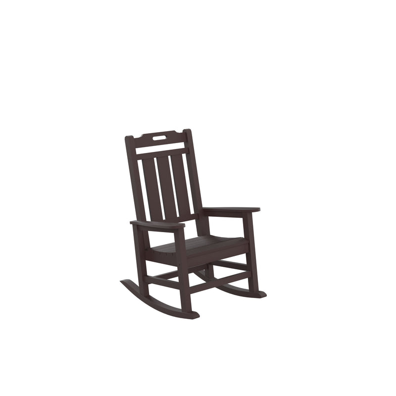 Presidential Rocking Chair HDPE Rocking Chair Fade-Resistant Porch Rocker Chair, All Weather Waterproof for Balcony/Beach/Pool Brown - Atlantic Fine Furniture Inc