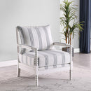 Blanchett - Upholstered Bobbin Accent Chair - White And Navy - Atlantic Fine Furniture Inc