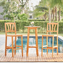 Kapalua Honey Nautical 3-piece Eucalyptus Wooden Outdoor Bar Set - Atlantic Fine Furniture Inc