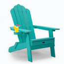 TALE Folding Adirondack Chair with Pullout Ottoman with Cup Holder, Oversized, Poly Lumber,  for Patio Deck Garden, Backyard Furniture, Easy to Install,GREEN. Banned from selling on Amazon - Atlantic Fine Furniture Inc