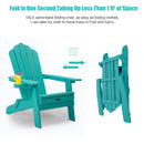 TALE Folding Adirondack Chair with Pullout Ottoman with Cup Holder, Oversized, Poly Lumber,  for Patio Deck Garden, Backyard Furniture, Easy to Install,GREEN. Banned from selling on Amazon - Atlantic Fine Furniture Inc