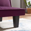 Modern Fabric Futon Sofa Bed , Convertible Folding Futon Sofa Bed Sleeper for Home Living Room .（Purple） - Atlantic Fine Furniture Inc