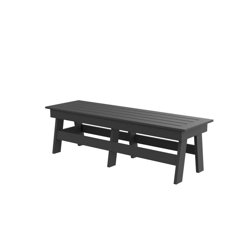 HDPE Dining  Bench, Gray