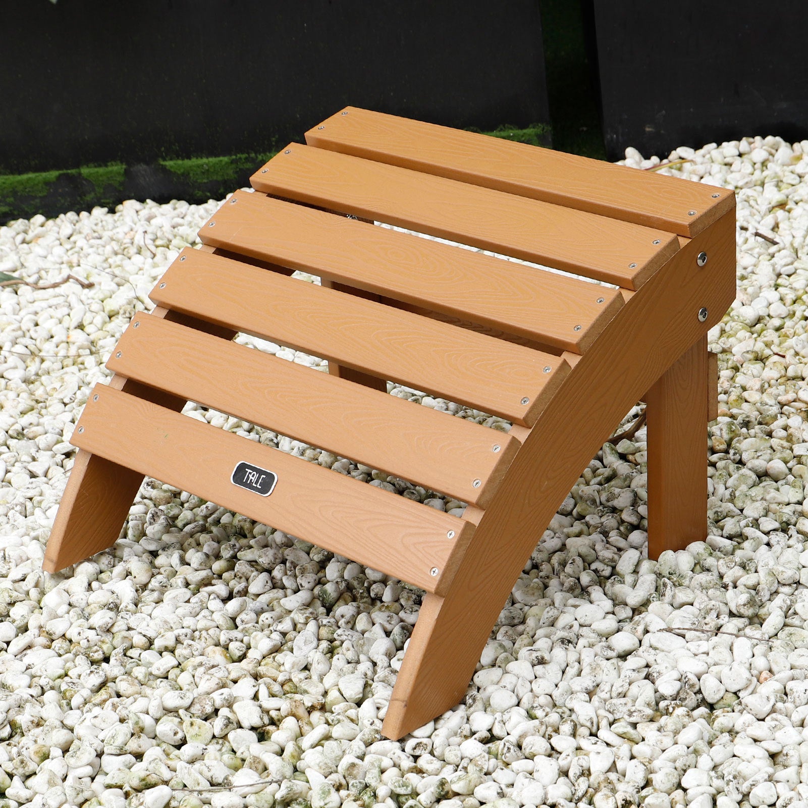 TALE Adirondack Ottoman Footstool All-Weather and Fade-Resistant Plastic Wood for Lawn Outdoor Patio Deck Garden Porch Lawn Furniture Brown - Atlantic Fine Furniture Inc