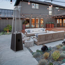 Pulse ignition Iron Glass Tube Pyramid Outdoor 40000BUT Pyramid Flame Heater - Atlantic Fine Furniture Inc
