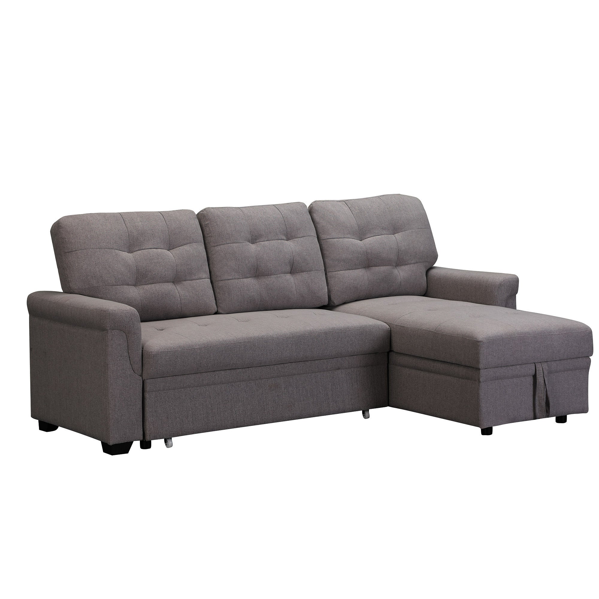 Upholstery Sleeper Sectional Sofa dark gray - Atlantic Fine Furniture Inc