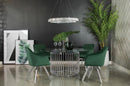 Veena - Round Glass Top Metal Dining Table - Chrome - Atlantic Fine Furniture Inc