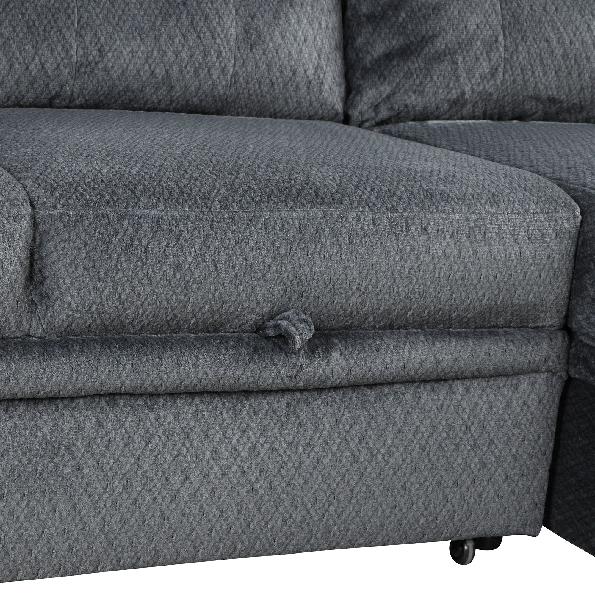 Orisfur. Modern Padded Upholstered  Sofa Bed Sleeper Sectional Sofa with Storage Chaise and Cup Holder for Living Room Furniture Set - Atlantic Fine Furniture Inc