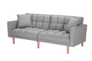FUTON SLEEPER SOFA WITH 2 PILLOWS LIGHT GREY FABRIC（same as W223S00032、W223S00583、W223S00992） - Atlantic Fine Furniture Inc