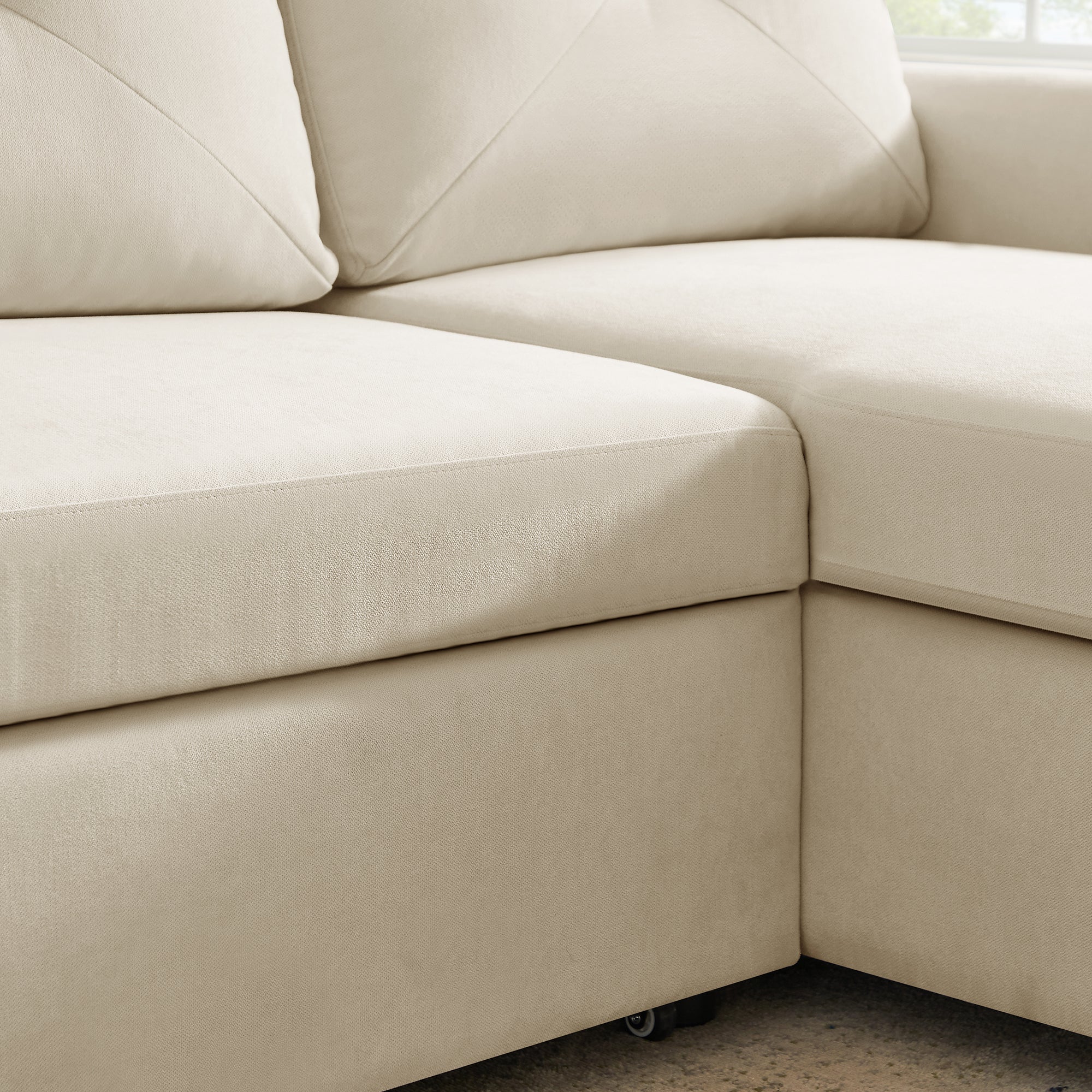 Orisfur. 83" Sleeper Sofa Bed Convertible Sectional Couch, 3-Seater L-Shape Corner Couch with Storage Chaise for Living Room Apartment - Atlantic Fine Furniture Inc