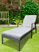Outdoor Patio Lounge Chairs Rattan Wicker Patio Chaise Lounges Chair Gray - Atlantic Fine Furniture Inc