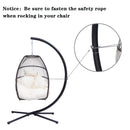 Outdoor Patio Wicker Folding Hanging Chair,Rattan Swing Hammock Egg Chair With C Type Bracket , With Cushion And Pillow - Atlantic Fine Furniture Inc