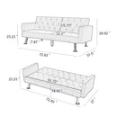 Modern Convertible Folding Futon Sofa Bed ,  Grey Fabric Sleeper Sofa Couch for Compact Living Space. - Atlantic Fine Furniture Inc