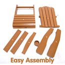 TALE Adirondack Chair Backyard Outdoor Furniture Painted Seating with Cup Holder All-Weather and Fade-Resistant Plastic Wood for Lawn Patio Deck Garden Porch Lawn Furniture Chairs Brown - Atlantic Fine Furniture Inc