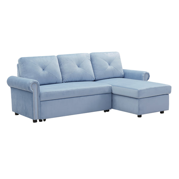 Orisfur. 83" Sleeper Sofa Bed Convertible Sectional Couch, 3-Seater L-Shape Corner Couch with Storage Chaise for Living Room Apartment - Atlantic Fine Furniture Inc