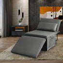 Sofa Bed 4 in 1 Ottoman Sleeper Bed Convertible Chair Bed with Adjustable Back Breathable Sleeper Guest Bed for Small Room, Grey - Atlantic Fine Furniture Inc
