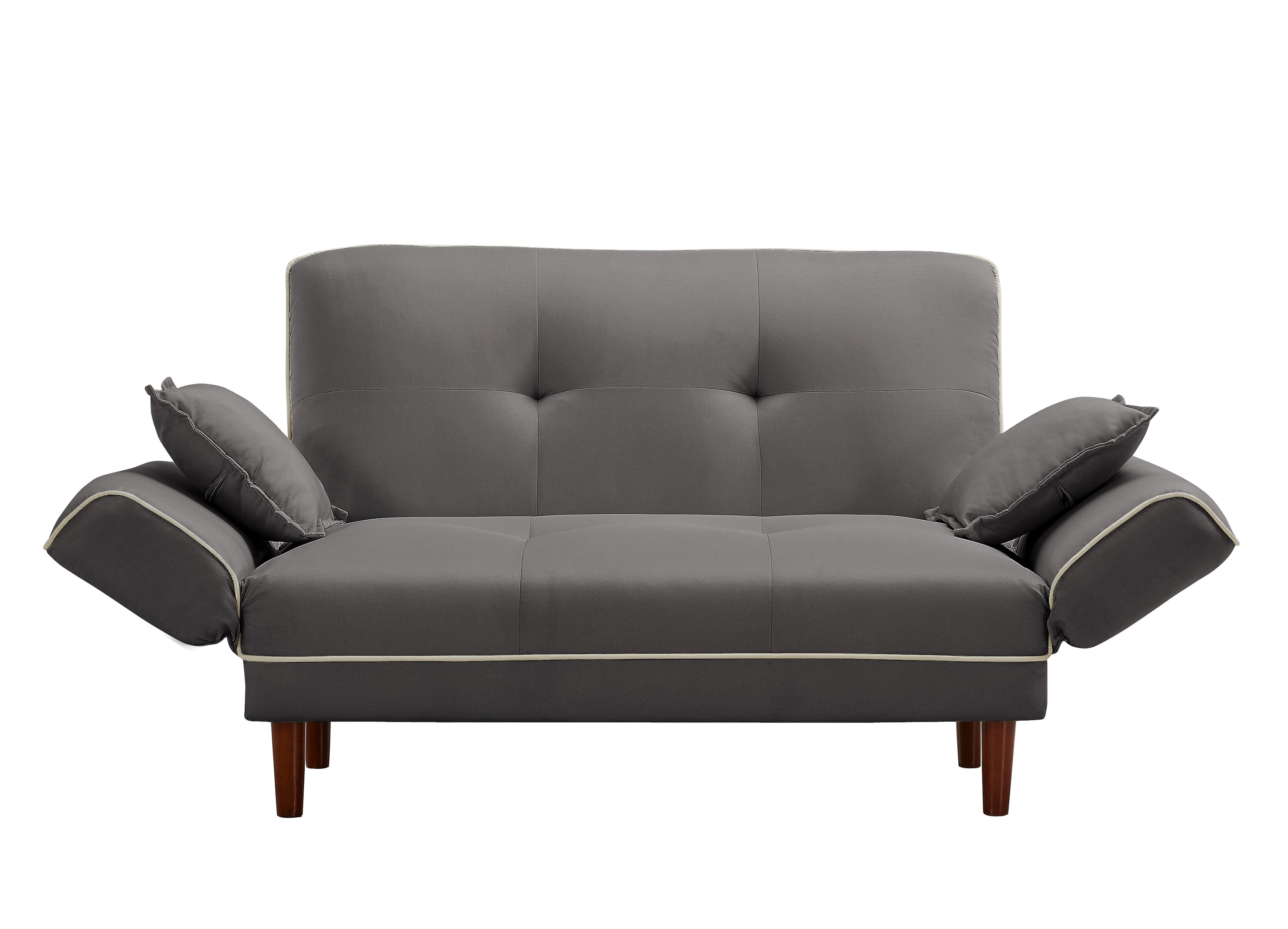 RELAX LOUNGE SOFA BED SLEEPER WITH 2 PILLOWS GREY FABRIC - Atlantic Fine Furniture Inc