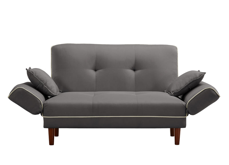 RELAX LOUNGE SOFA BED SLEEPER WITH 2 PILLOWS GREY FABRIC - Atlantic Fine Furniture Inc