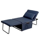 Sofa Bed 4 in 1 Ottoman Sleeper Bed Convertible Chair Bed with Adjustable Back Breathable Sleeper Guest Bed for Small Room, Blue - Atlantic Fine Furniture Inc