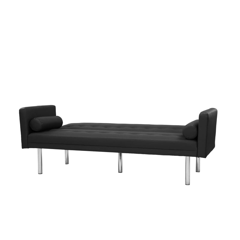 Square arm sleeper sofa BLACK PU ***Not available for sale on Walmart***