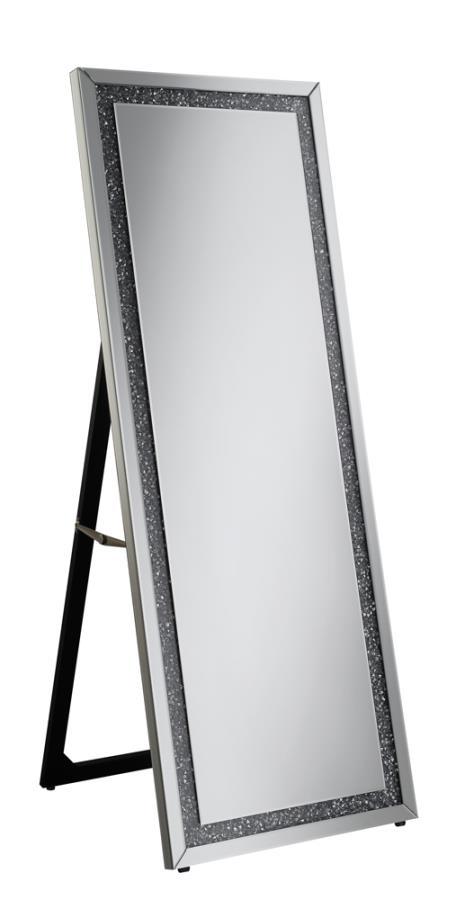 Seraphina - Acrylic Framed Standing Mirror - Silver - Atlantic Fine Furniture Inc