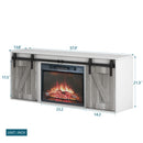 The television cabinet with an electronic fireplace，with Farmhouse Sliding Barn Door ,for TV up to +65 Inch Flat Screen Media Console Table Storage Cabinet Wood Entertainment Center Sturdy - Atlantic Fine Furniture Inc