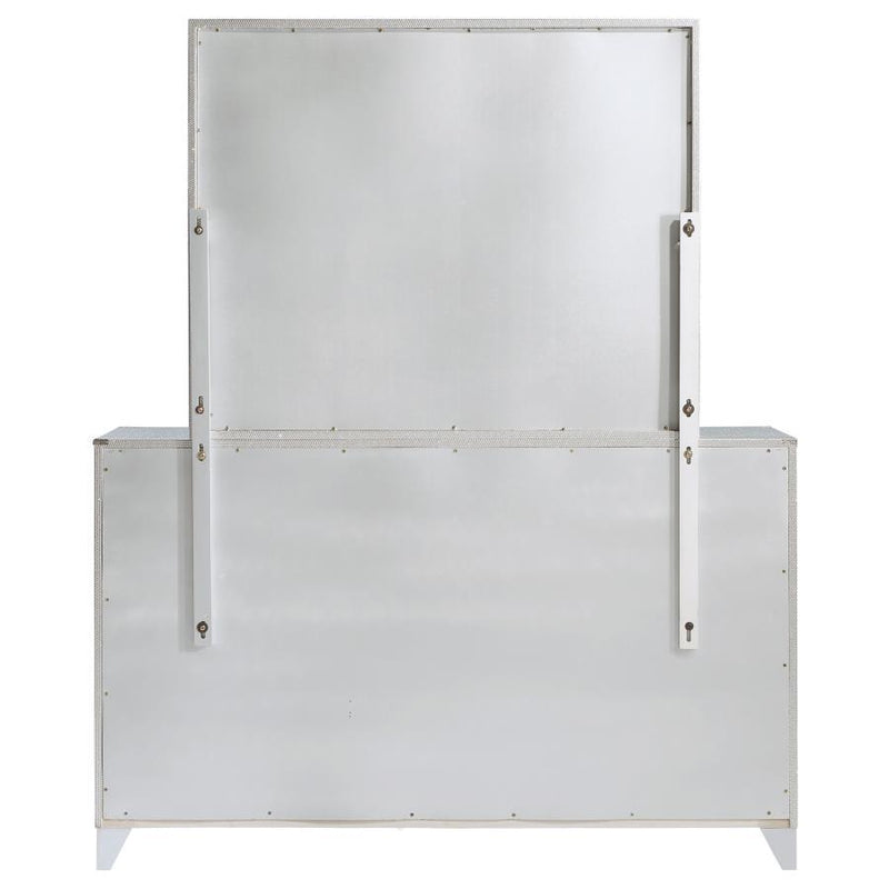 Larue - 6-Drawer Dresser With Mirror - Silver