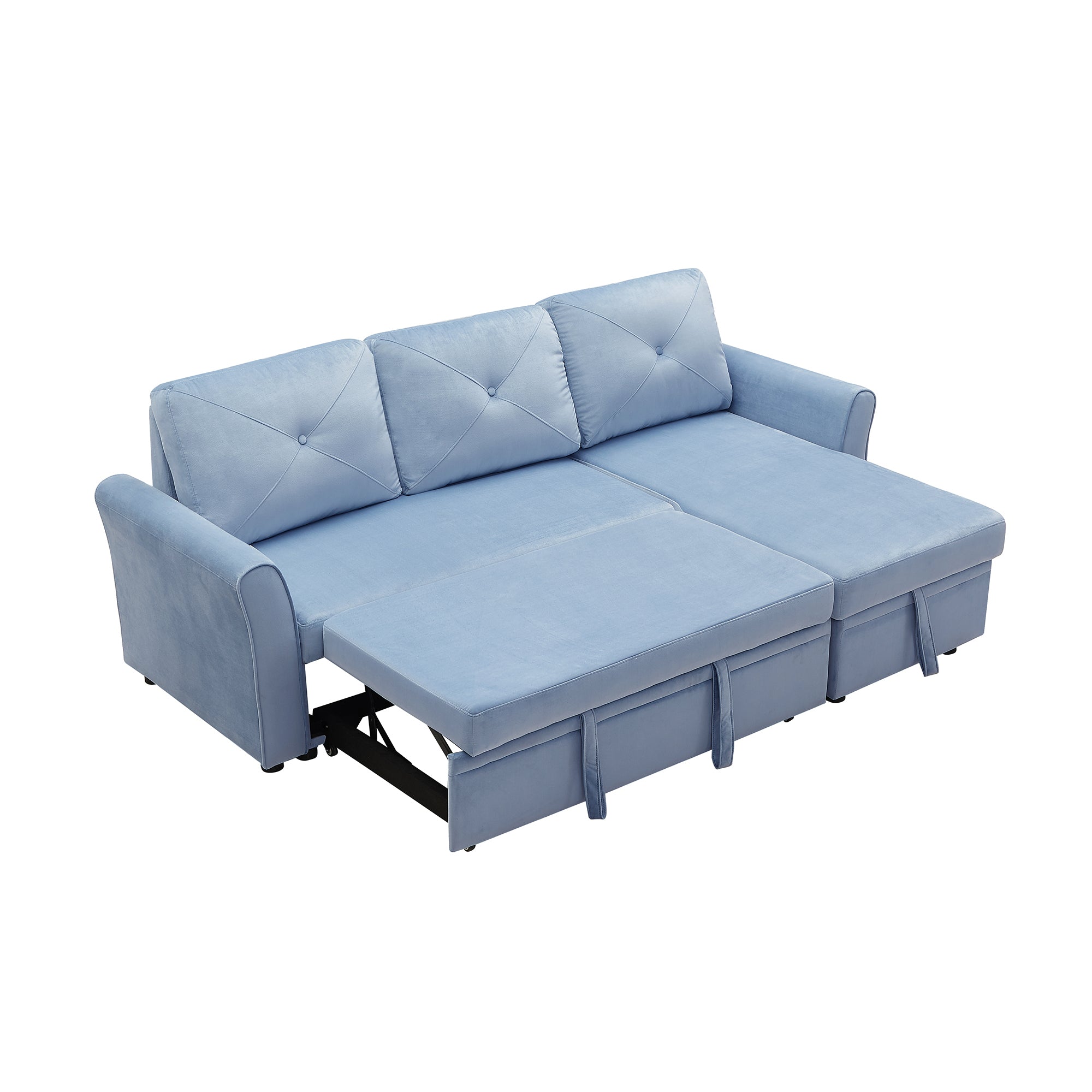 Orisfur. 83" Pull Out Sleeper Sofa Reversible L-Shape 3 Seat Sectional Couch with Storage for Living Room Furniture Set - Atlantic Fine Furniture Inc