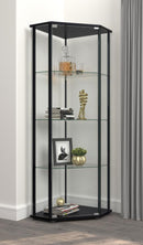Zenobia - 4-Shelf Curio Cabinet Display Case - Black - Atlantic Fine Furniture Inc