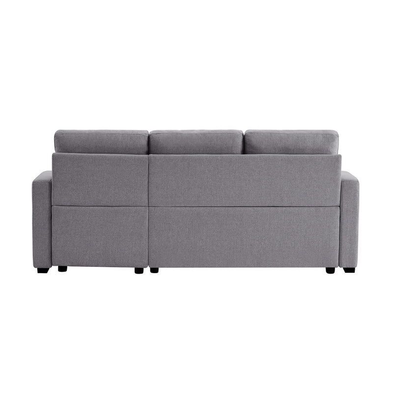 Orisfur. 81" Sleeper Sofa Bed Reversible Sectional Couch with Storage Chaise and Two Cup Holders for Living Room Furniture Set