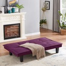 Modern Fabric Futon Sofa Bed , Convertible Folding Futon Sofa Bed Sleeper for Home Living Room .（Purple） - Atlantic Fine Furniture Inc