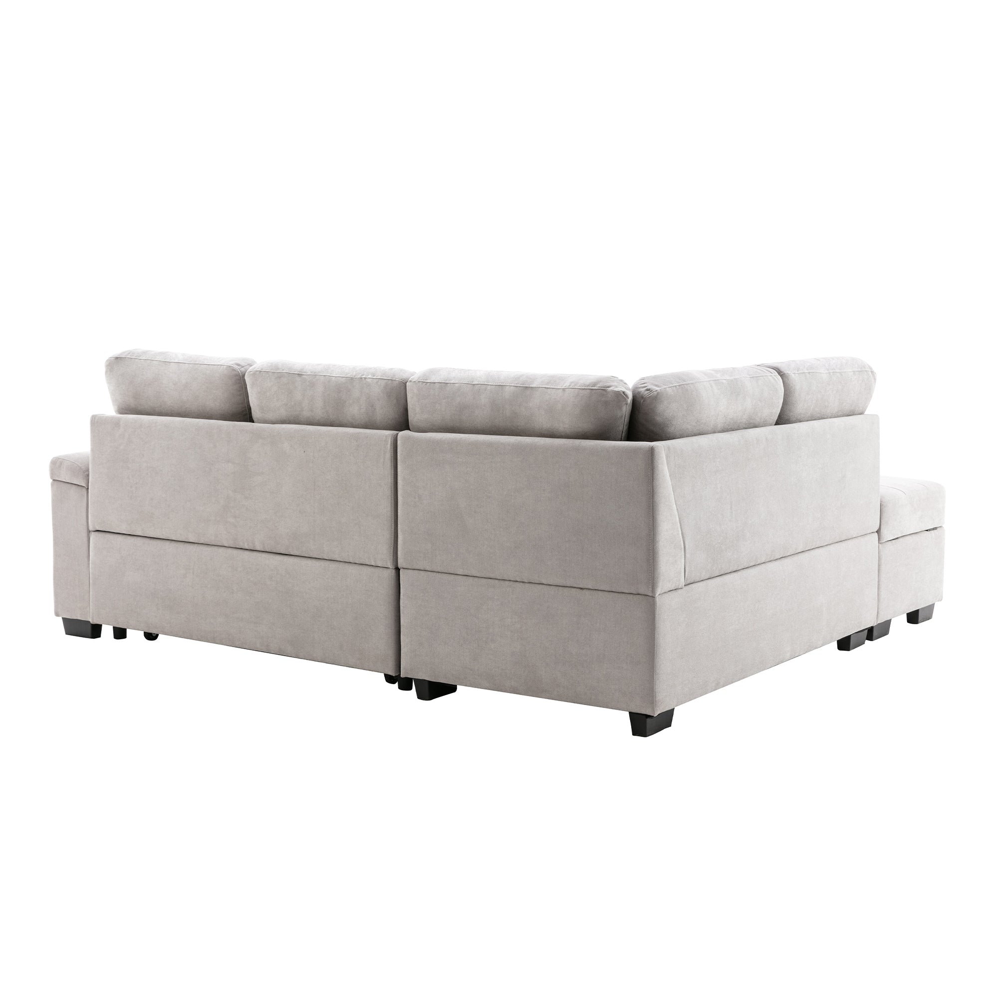 Orisfur. 86" Sleeper Sectional Sofa, L-Shape Corner Couch Sofa-Bed with Storage Ottoman &  Hidden Arm Storage for Living Room Apartment - Atlantic Fine Furniture Inc