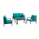 Helice Outdoor Conversation Aluminum 4 Piece Sofa Sets with Cushions - Atlantic Fine Furniture Inc