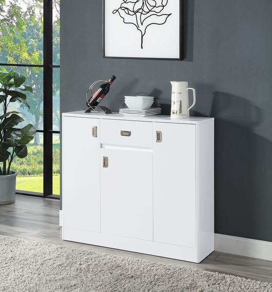 Pagan - Server - White High Gloss Finish - Atlantic Fine Furniture Inc