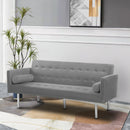 Square arm sleeper sofa Grey VELVET ***Not available for sale on Walmart*** - Atlantic Fine Furniture Inc