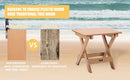 TALE Adirondack Portable Folding Side Table Square All-Weather and Fade-Resistant Plastic Wood Table Perfect for Outdoor Garden, Beach, Camping, Picnics Brown - Atlantic Fine Furniture Inc