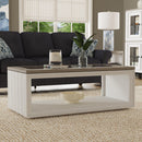 Melody - Rectangular Coffee Table With Casters - White