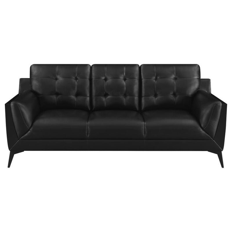 Moira - Upholstered Tufted Living Room Set With Track Arms - Black
