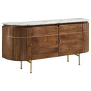 Ortega - 4 Door Marble Top Sideboard Buffet Cabinet - Natural - Atlantic Fine Furniture Inc