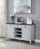 Lanton - Server - Marble & Antique White Finish - Atlantic Fine Furniture Inc
