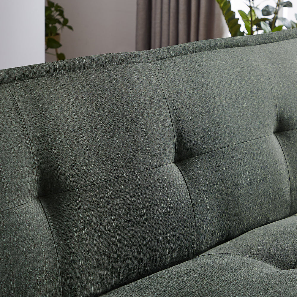 Modern Fabric  Futon Sofa Bed , Convertible Folding Futon Sofa Bed Sleeper for Home Living Room .（Dark Grey ） - Atlantic Fine Furniture Inc