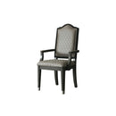 House - Beatrice Chair (Set of 2) - Two Tone Gray Fabric & Charcoal Finish - Atlantic Fine Furniture Inc
