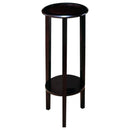 Kirk - 1-Shelf Round Wood Plant Stand Side Table - Espresso - Atlantic Fine Furniture Inc
